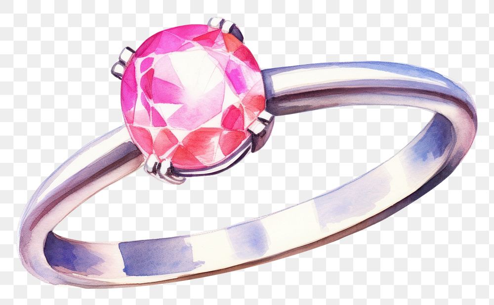 PNG Pink diamond ring jewelry silver white background. AI generated Image by rawpixel.