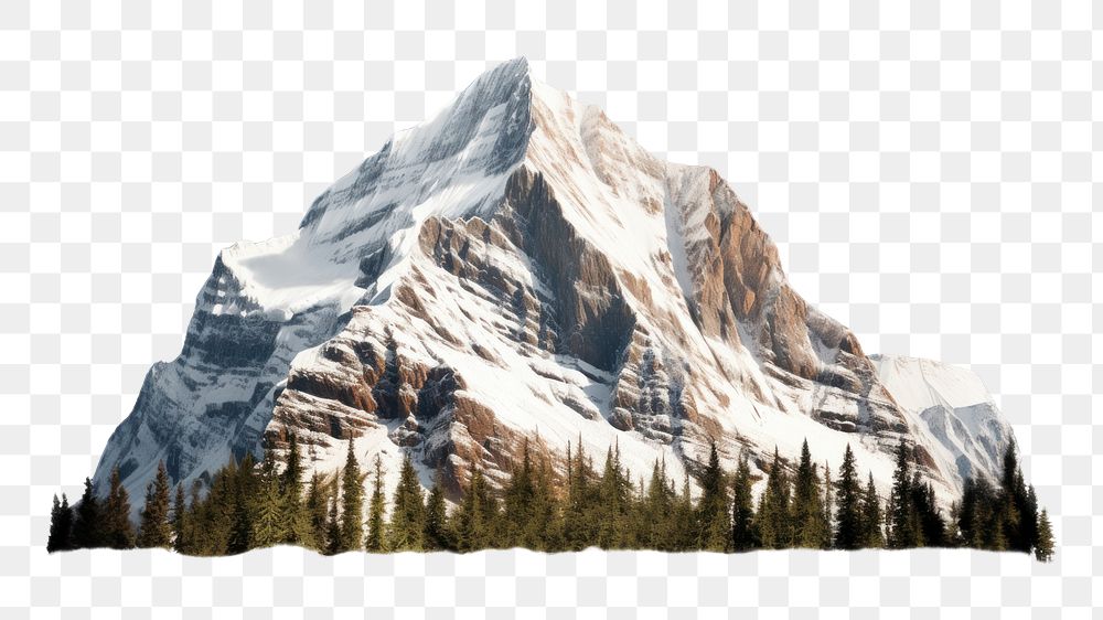 PNG Snow cap rocky mountain landscape outdoors nature. AI generated Image by rawpixel.