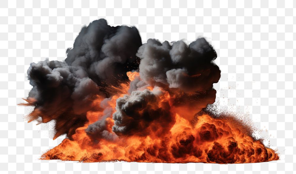 PNG Fire explosion outdoors bonfire. .