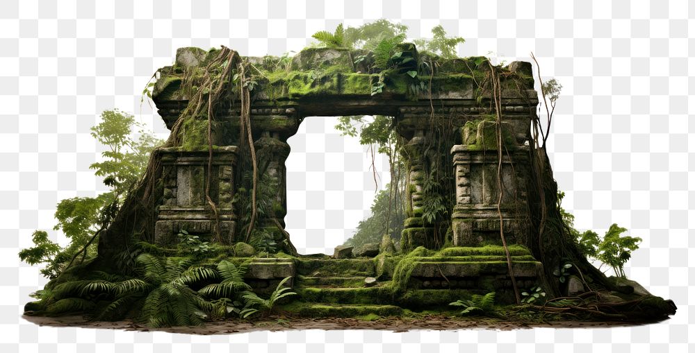 PNG Jungle ancien temple architecture plant ruins. AI generated Image by rawpixel.