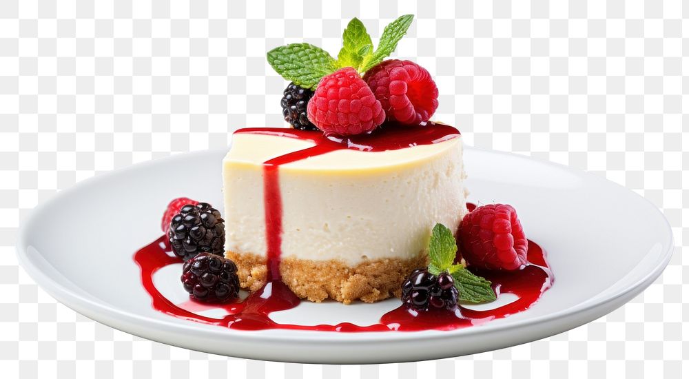 PNG Cheese Cake cheesecake dessert plate. AI generated Image by rawpixel.