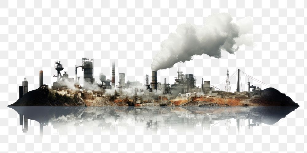 PNG Pollution pollution architecture industry. AI generated Image by rawpixel.