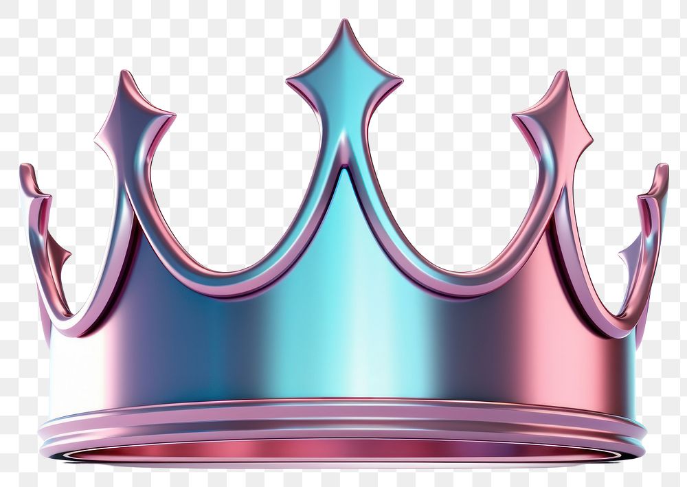 PNG Gradient chrom crown white background accessories. 