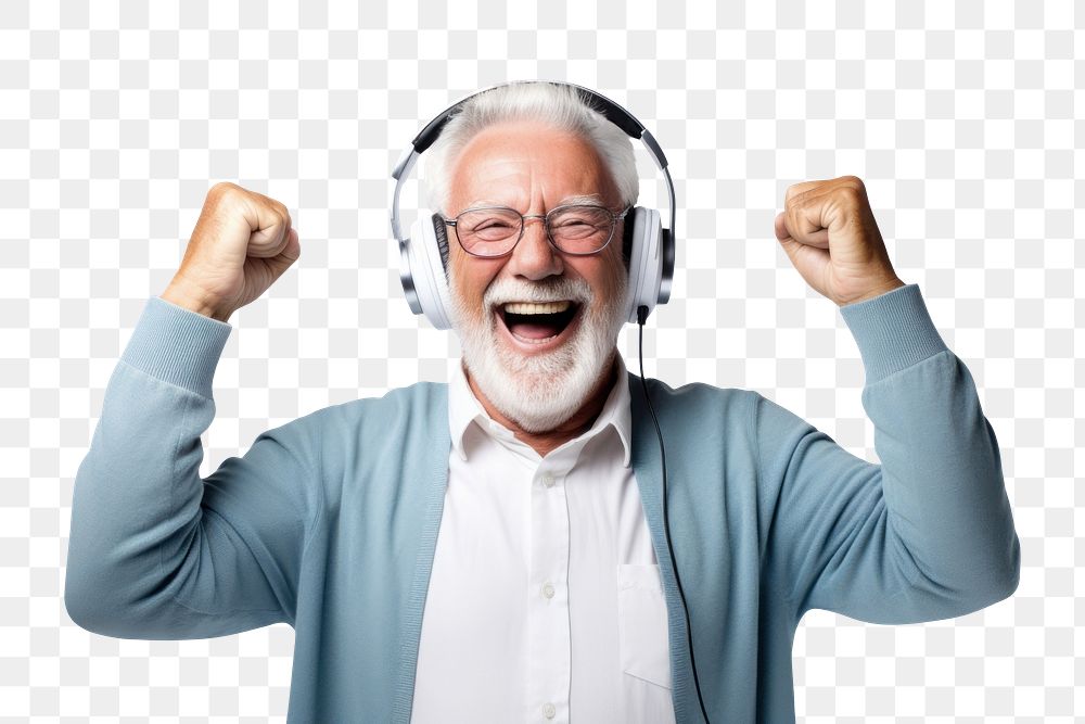 PNG Headphones shouting laughing glasses. AI generated Image by rawpixel.