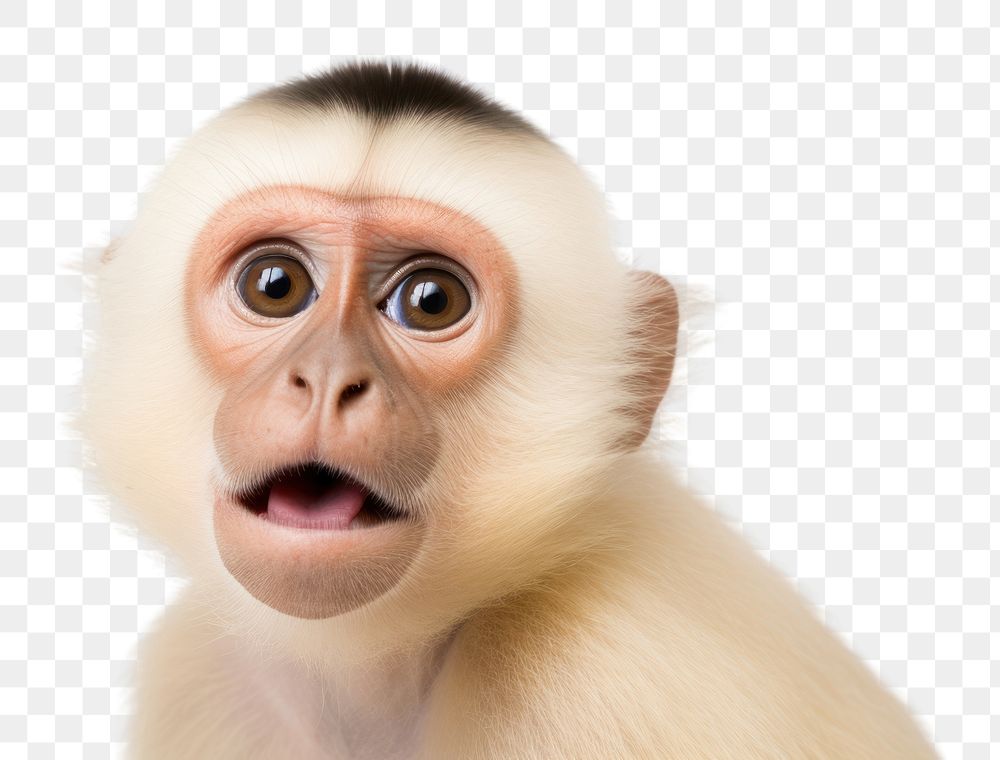 PNG White-faced capuchin wildlife monkey animal. AI generated Image by rawpixel.