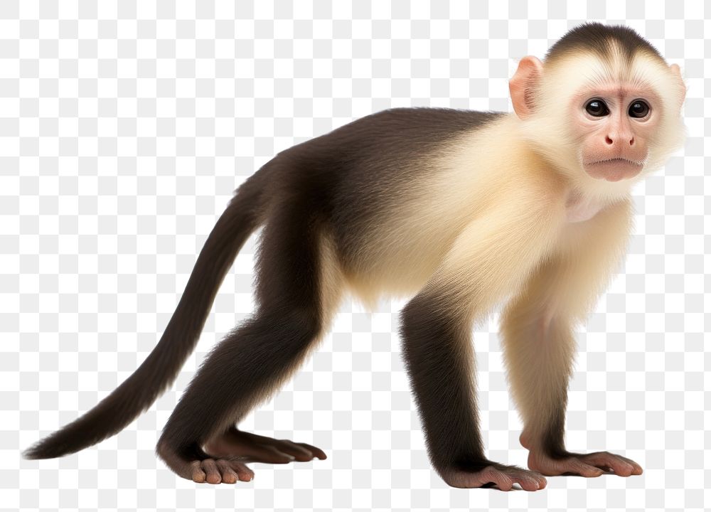 PNG White-faced capuchin wildlife animal monkey. AI generated Image by rawpixel.