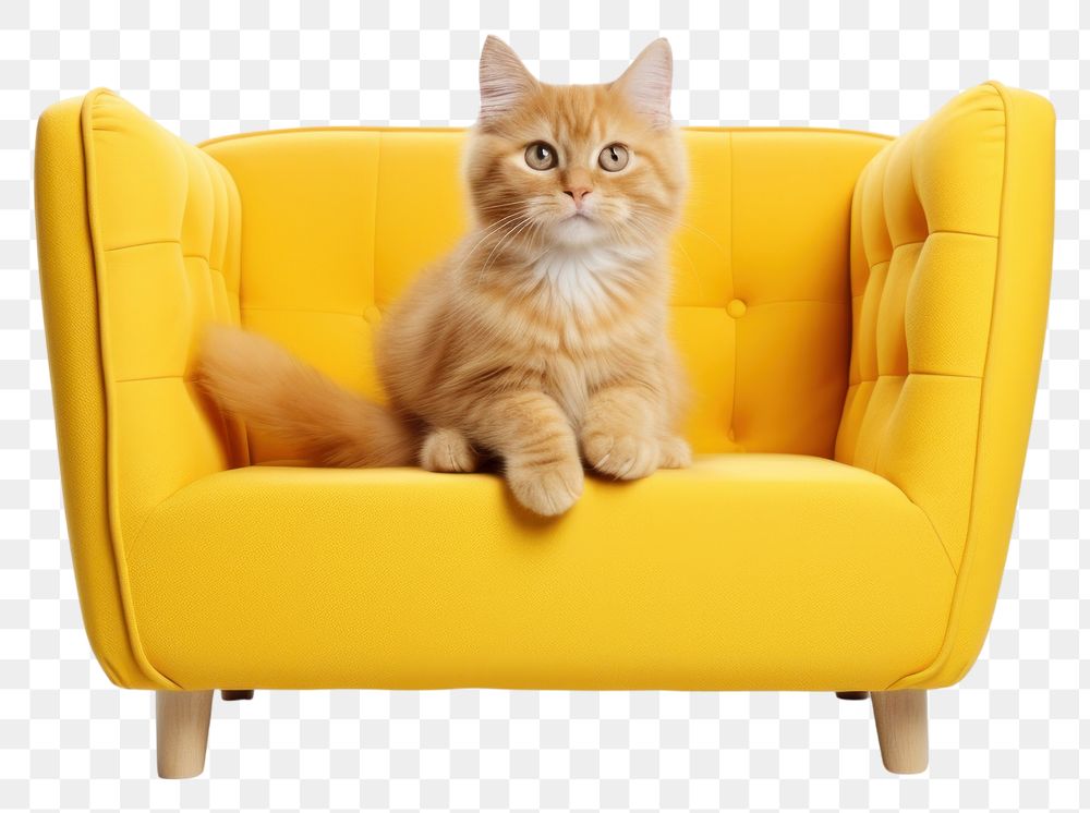 PNG  Sofa cat furniture armchair. 