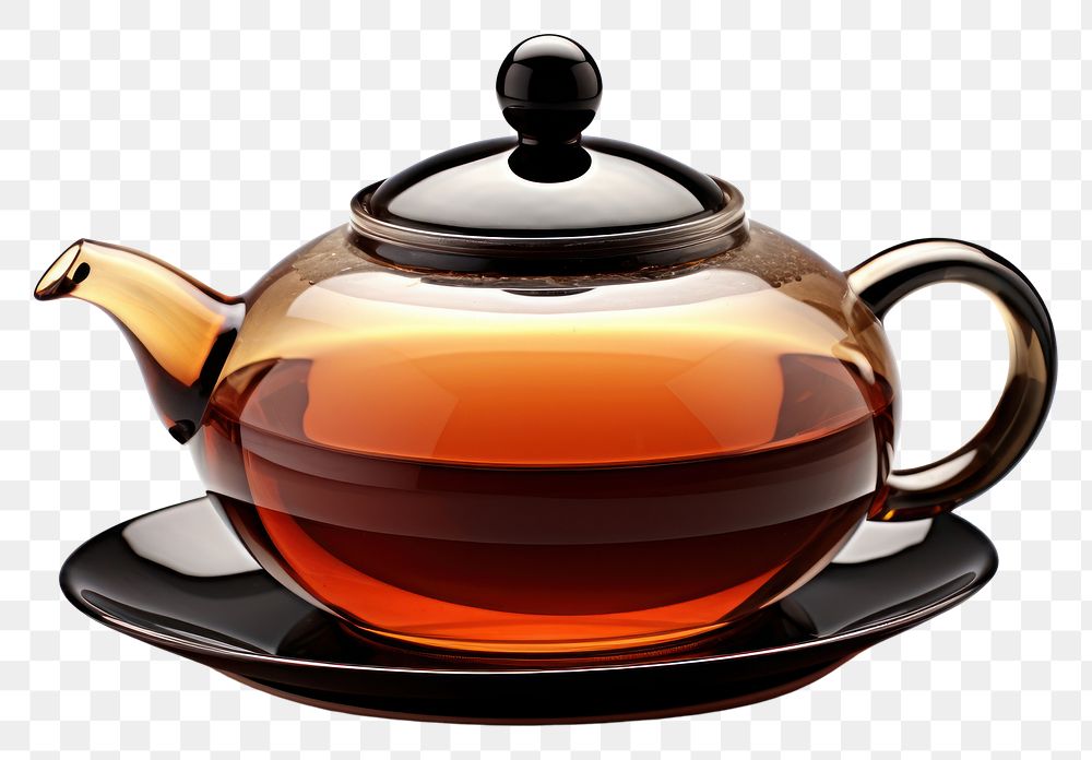 PNG Blacktea teapot white background refreshment. AI generated Image by rawpixel.