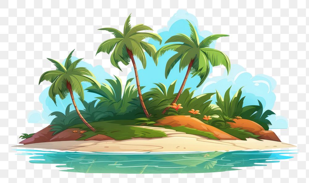 PNG Tropical island outdoors cartoon nature. AI generated Image by rawpixel.