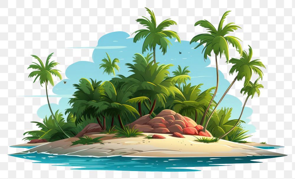 PNG Tropical island outdoors cartoon nature. AI generated Image by rawpixel.