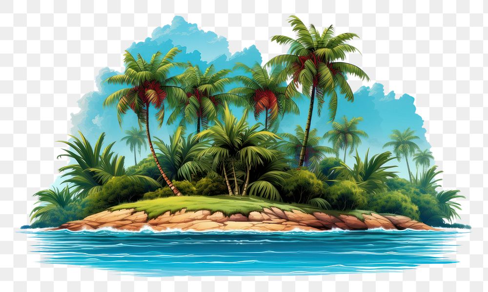 PNG Tropical island outdoors tropics nature. AI generated Image by rawpixel.