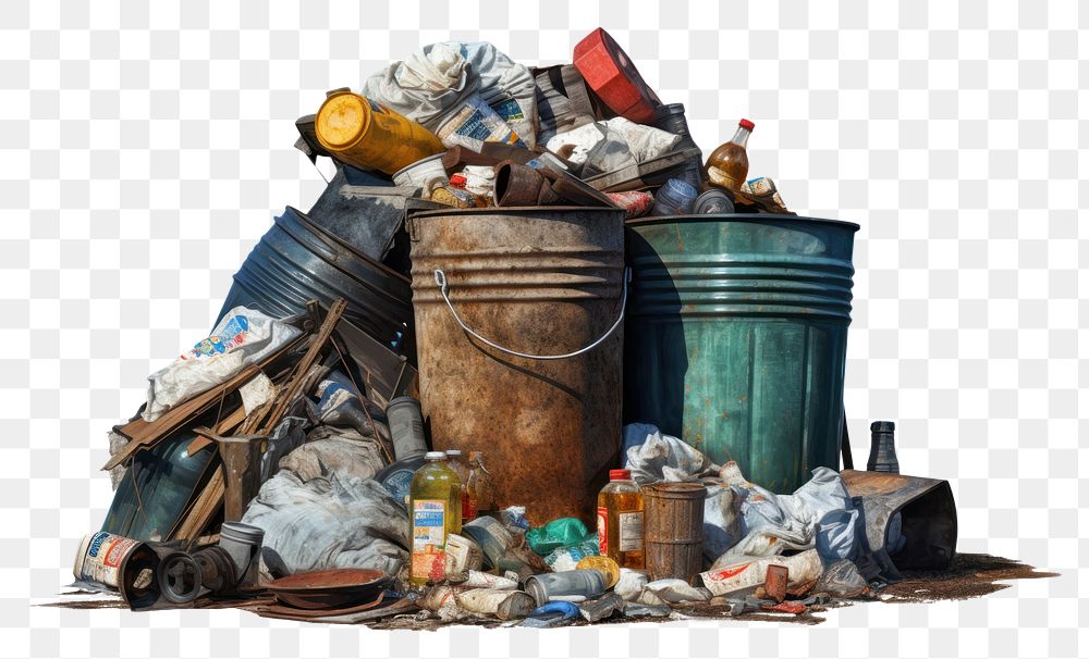 PNG Waste garbage white background unhygienic. AI generated Image by rawpixel.