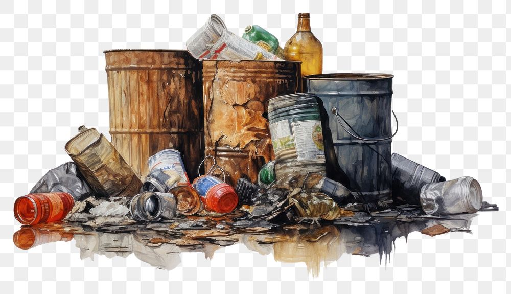 PNG Waste garbage painting accessories. AI generated Image by rawpixel.