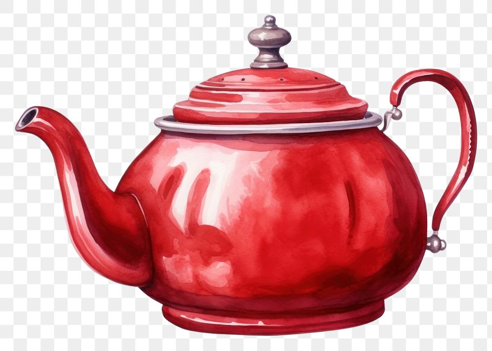 PNG Teapot red white background refreshment. AI generated Image by rawpixel.