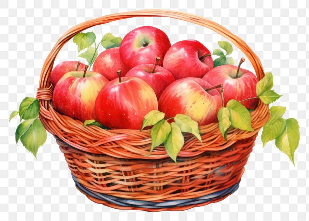 PNG Fruit basket apple plant food. 