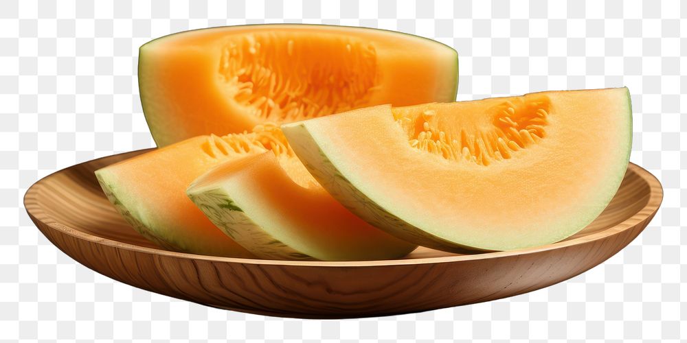 PNG Melon fruit cantaloupe slice. AI generated Image by rawpixel.