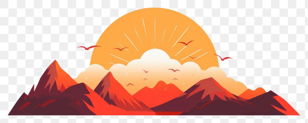 PNG Sun mountain outdoors nature. AI generated Image by rawpixel.