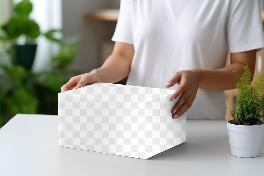 Cardboard box png mockup, transparent design