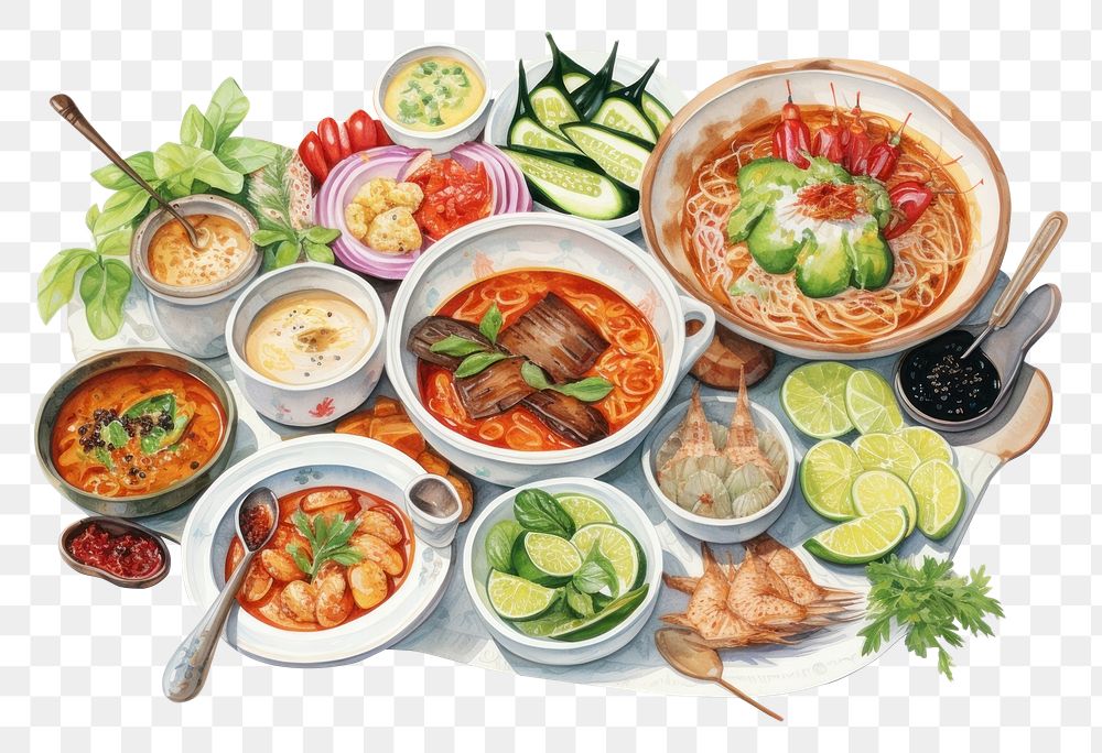 PNG Thai food lunch meal dish. 