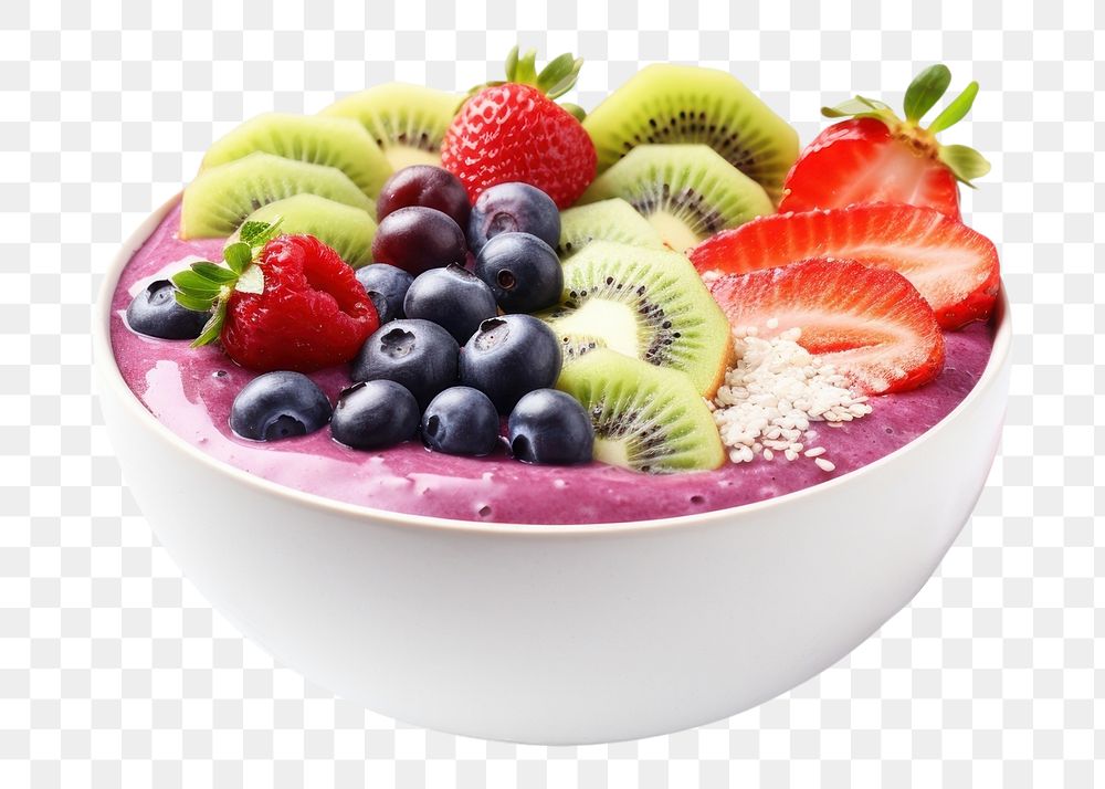PNG Smoothie bowl blueberry dessert fruit. AI generated Image by rawpixel.