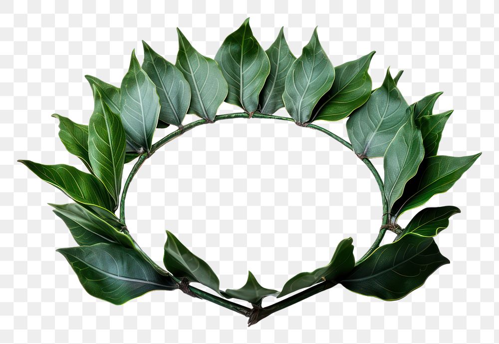 PNG Leaf crown wreath plant white background. AI generated Image by rawpixel.