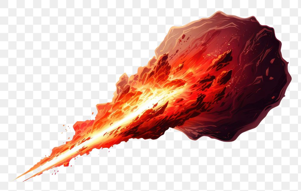 PNG Meteor fire white background destruction. AI generated Image by rawpixel.