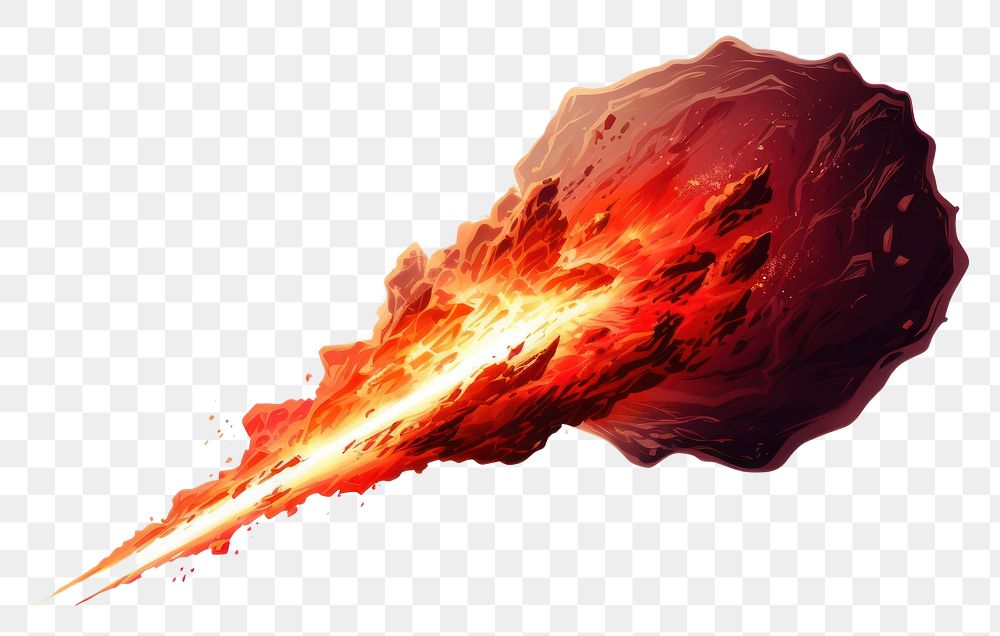 PNG Meteor fire white background destruction. 