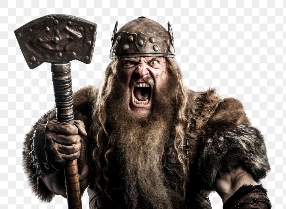 PNG Viking fat portrait weapon adult. AI generated Image by rawpixel.