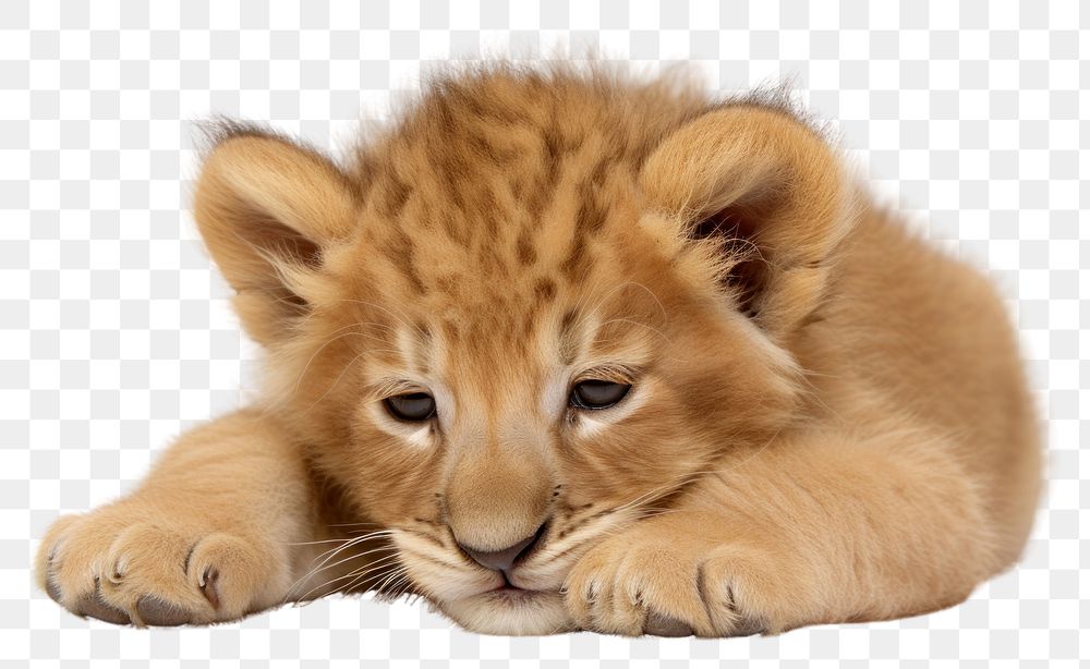 PNG Baby lion wildlife mammal animal. AI generated Image by rawpixel.