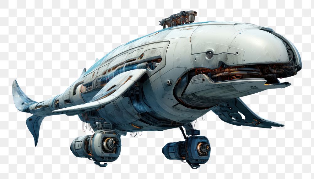 PNG Big whale robot aircraft airplane vehicle. AI generated Image by rawpixel.