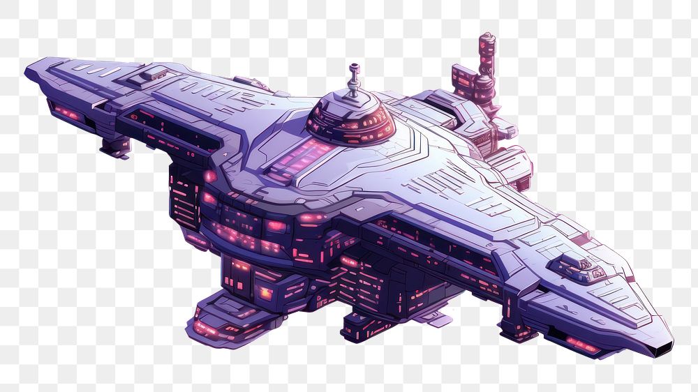 PNG Space ship vehicle transportation battlecruiser. 