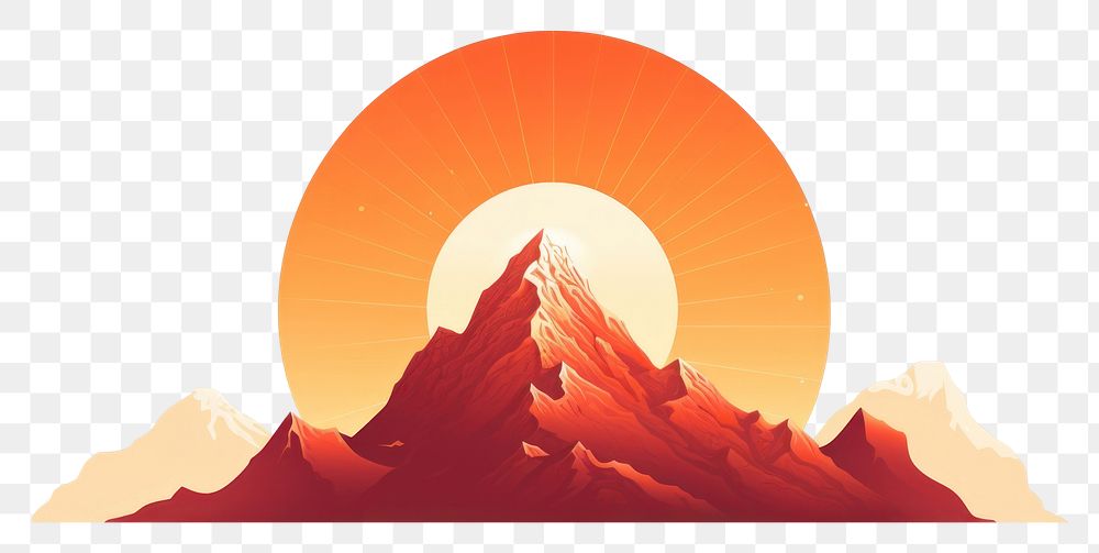 PNG Mountain sun volcano nature. AI generated Image by rawpixel.
