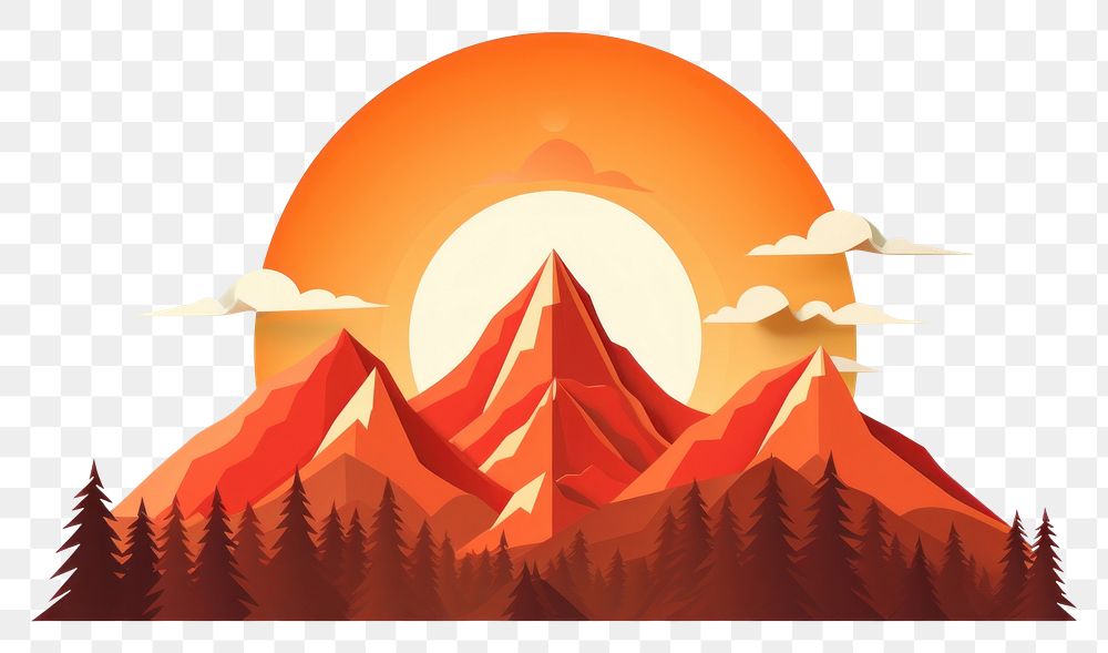 PNG Mountain sun nature sunset. AI generated Image by rawpixel.