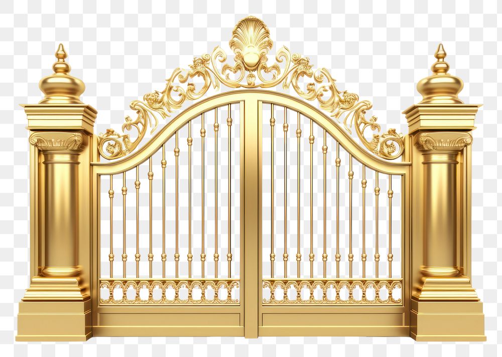 PNG Gold gate white background architecture protection