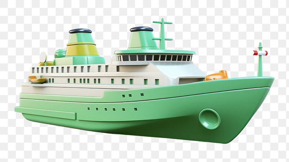 PNG Ship vehicle green boat. AI generated Image by rawpixel.