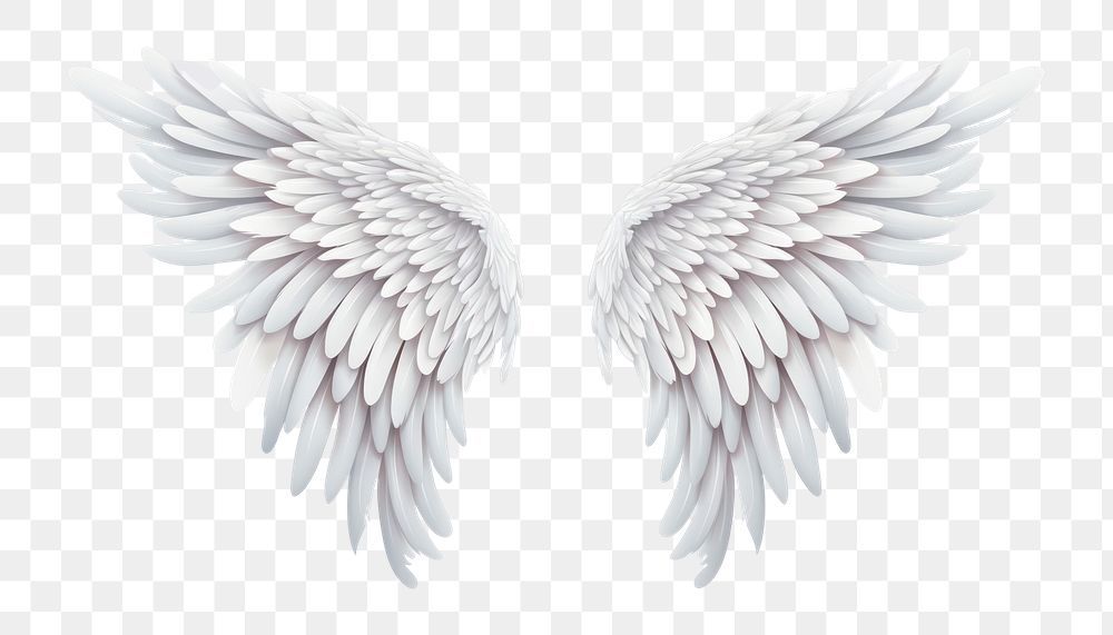 PNG Angel wings white white background creativity. AI generated Image by rawpixel.
