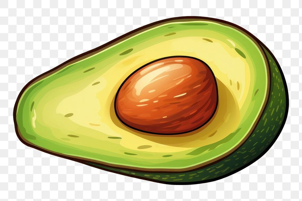 PNG Sticker avocado cartoon plant. AI generated Image by rawpixel.