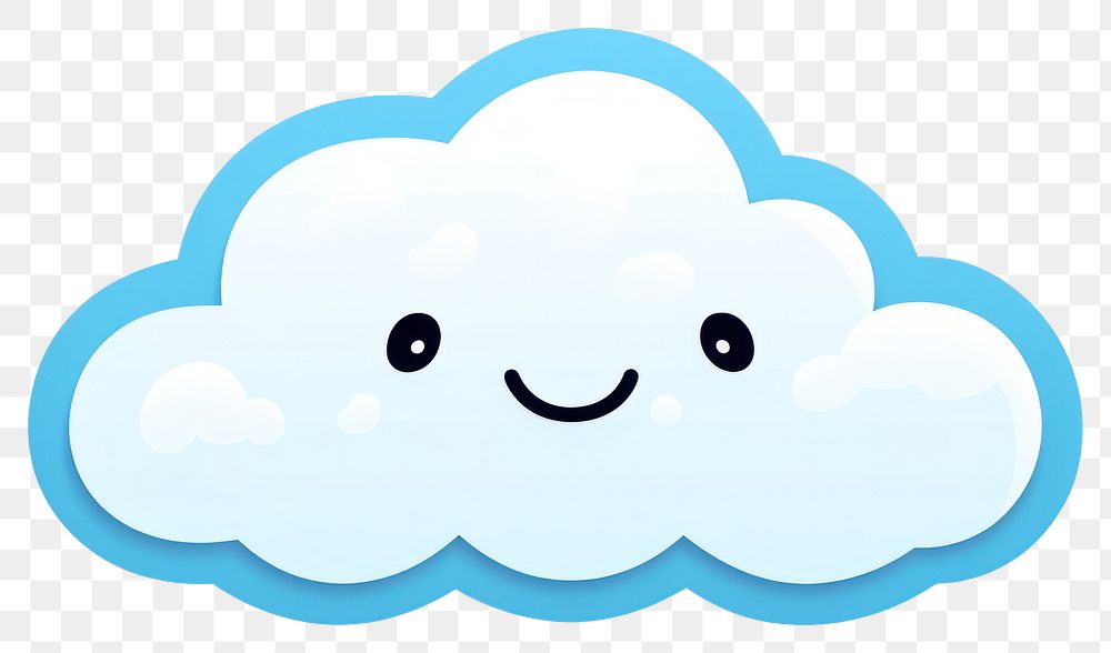 PNG Sticker cartoon cloud white. AI generated Image by rawpixel.