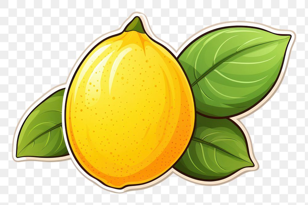 PNG Sticker lemon cartoon fruit. AI generated Image by rawpixel.