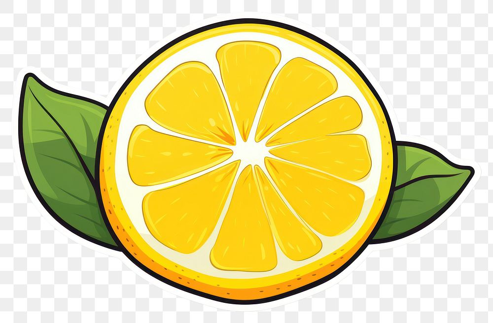 PNG Sticker lemon grapefruit cartoon. AI generated Image by rawpixel.