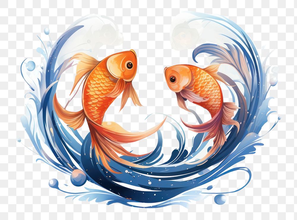PNG Pisces goldfish animal underwater. AI generated Image by rawpixel.