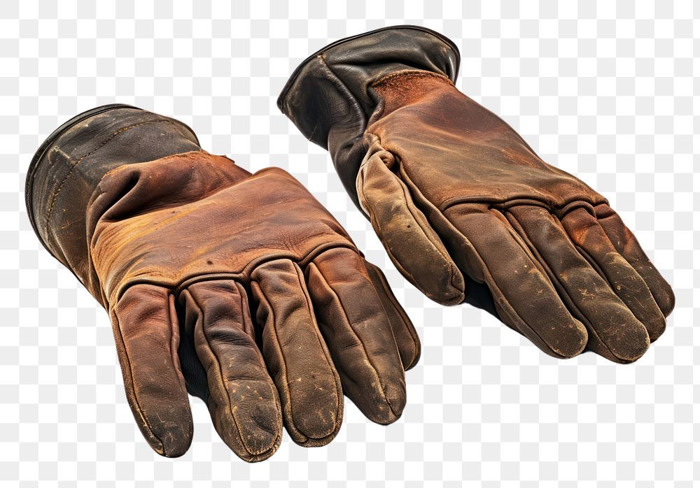 PNG Work gloves leather white background protection. AI generated Image by rawpixel.