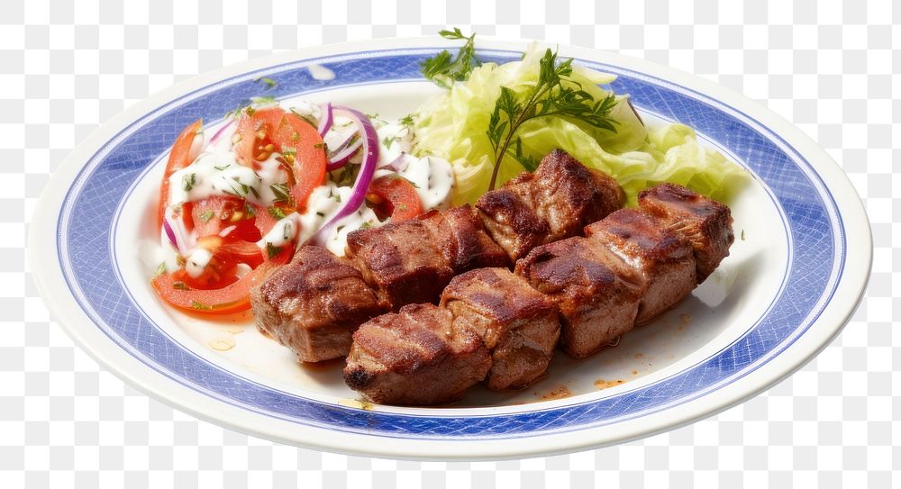 PNG  Kebab plate meat food. AI generated Image by rawpixel.