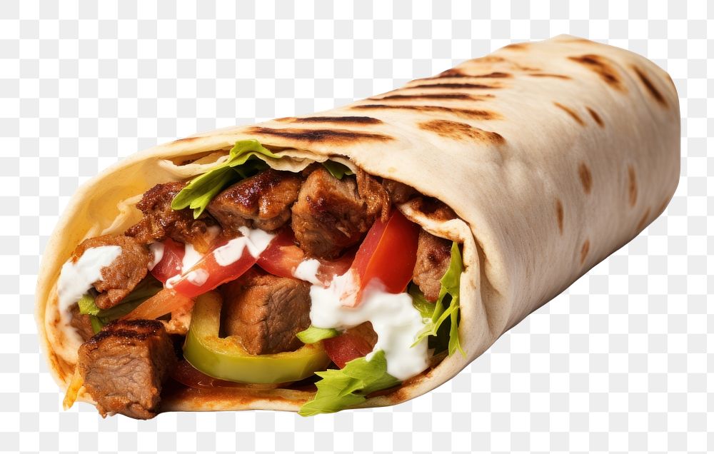 PNG Kebab burrito bread food. AI generated Image by rawpixel.