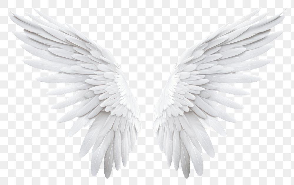 PNG White angel wing bird white background archangel