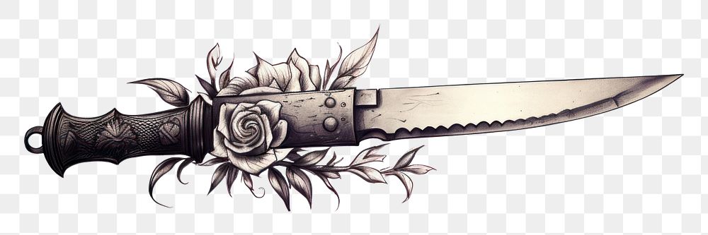 PNG Tattoo png knife weapon dagger. AI generated Image by rawpixel.