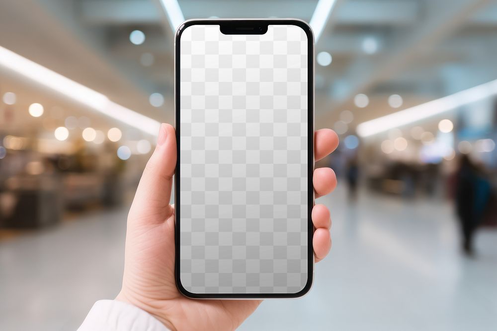 Smartphone screen png transparent mockup