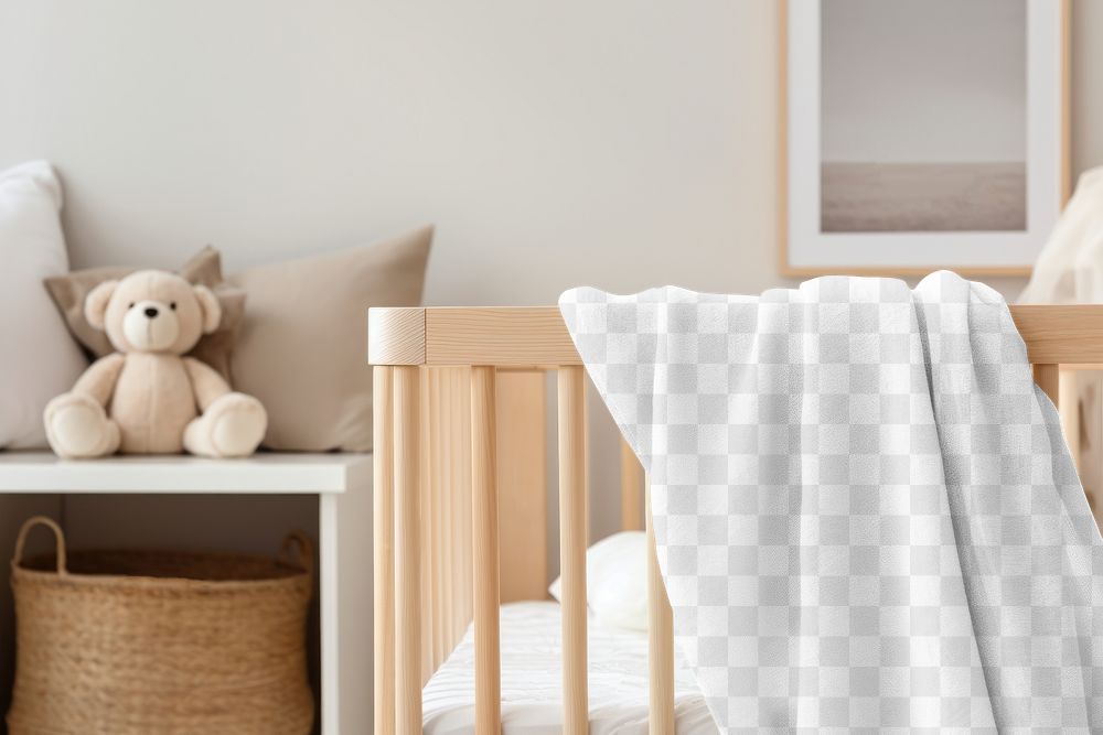 Baby blanket png mockup, transparent design