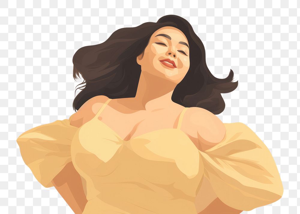 PNG Chubby asian woman portrait sketch adult. AI generated Image by rawpixel.
