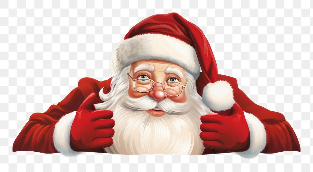 PNG Thumbs up Santa Claus illustration. AI generated Image by rawpixel.